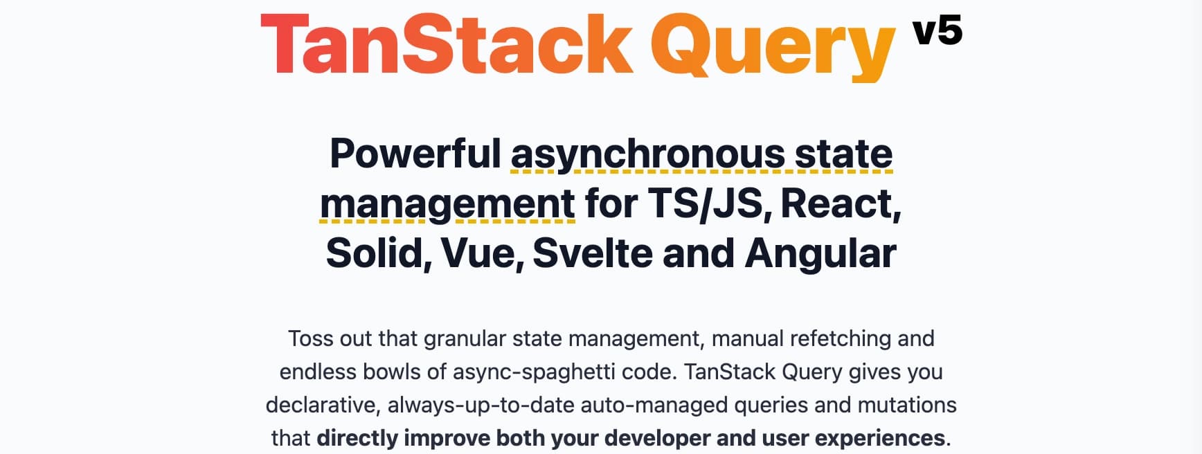 TanStack Query 랜딩 페이지